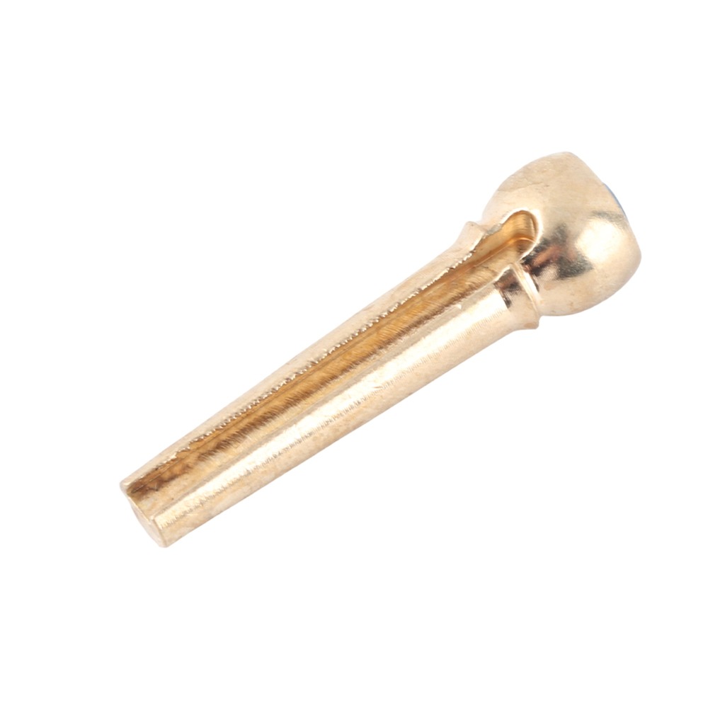 Musical Instrument Glass - 6個入りクリスタルガラス製ドット装飾ギターブリッジピン 固定コーン型 金属製楽器パーツ イエロー、ピンク、ウォーターブルー、ダークブルー