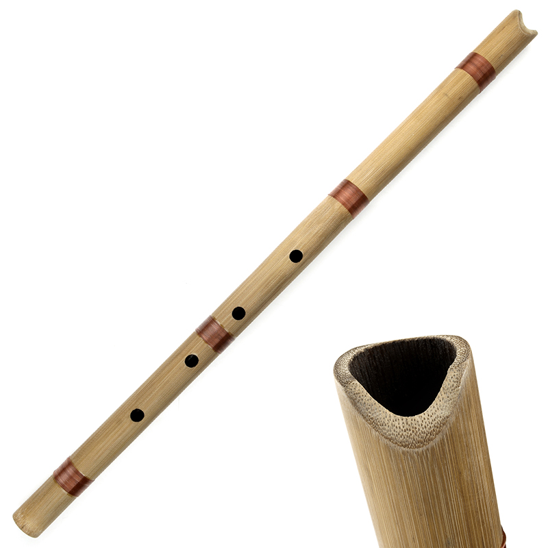 Shakuhachi Bamboo Flute - 尺八 5穴竹笛 バッグ付き Dキー 初心者向け木管楽器 楽器