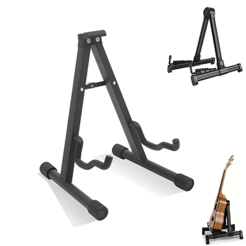 Musical Instrument Types - 折りたたみ式ギタースタンド アコースティックギター用 ABS/シリコン製ホルダー アコースティック/エレキギター ウクレレ バイオリン