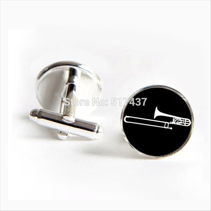 Musical Instrument Glass - トロンボーンとカフリンクス,カフリンクス,楽器,ブランド,男性用,卸売り,コレクション2017