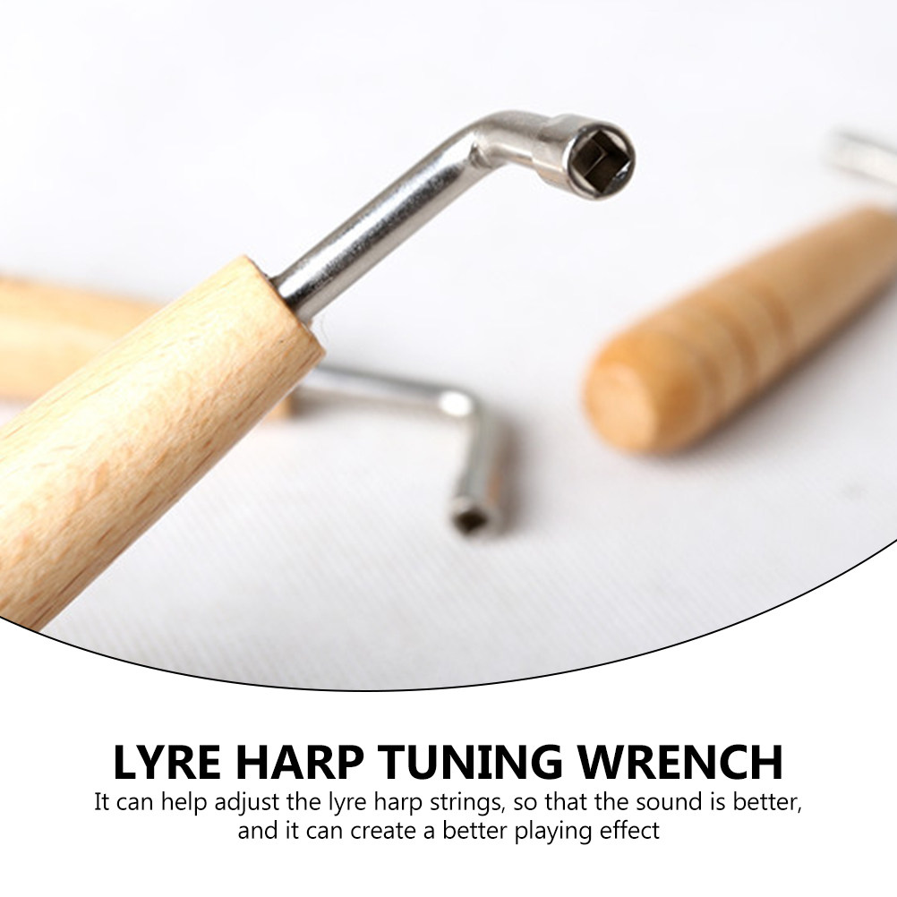 Musical Instrument Harp - 2 個のリラハープチューニングレンチ強力な非変形木製ハンドル楽器レンチ信頼性の高い弦のチューニング用