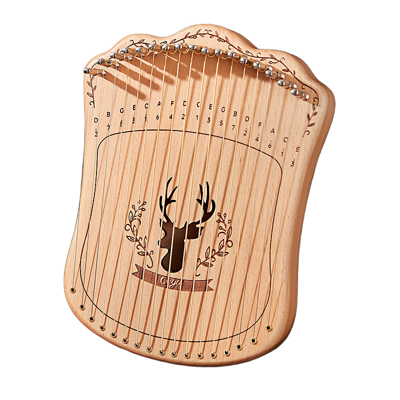 Musical Instrument Lyre - クリアランスセール-17 弦竪琴ハープポータブル固体ブナ材ハープ弦楽器チューニングレンチ付き初心者向け