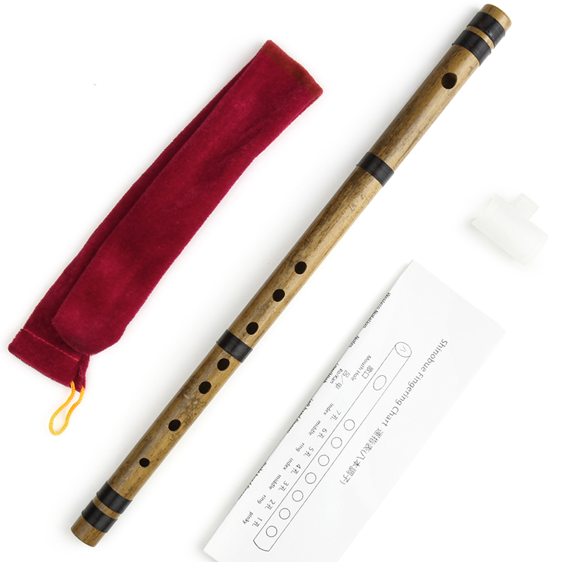 Musical Instrument In Japanese - 8穴の日本のシノブエフルート、線入り竹製手作り木管楽器、初心者向けマウスピース付き伝統楽器