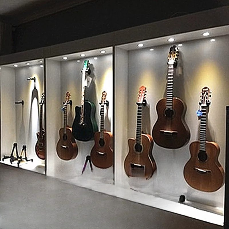 楽器店用木製ガラス製陳列棚、アクセサリー・ギター展示用収納キ - Musical Instrument Glass のレビューと価格