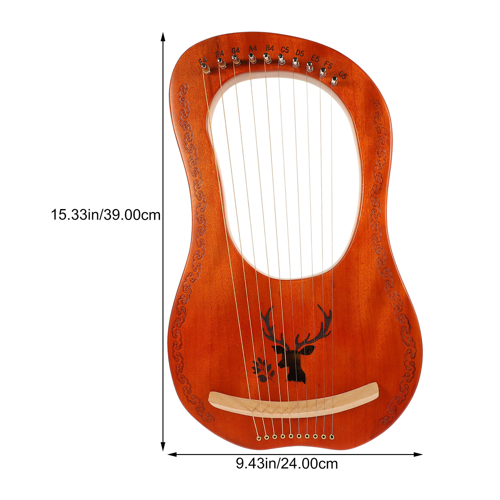 1セット10弦リラーハープ 木製繊細な楽器 ポータブル ナチ - Musical Instrument Lyre のレビューと価格