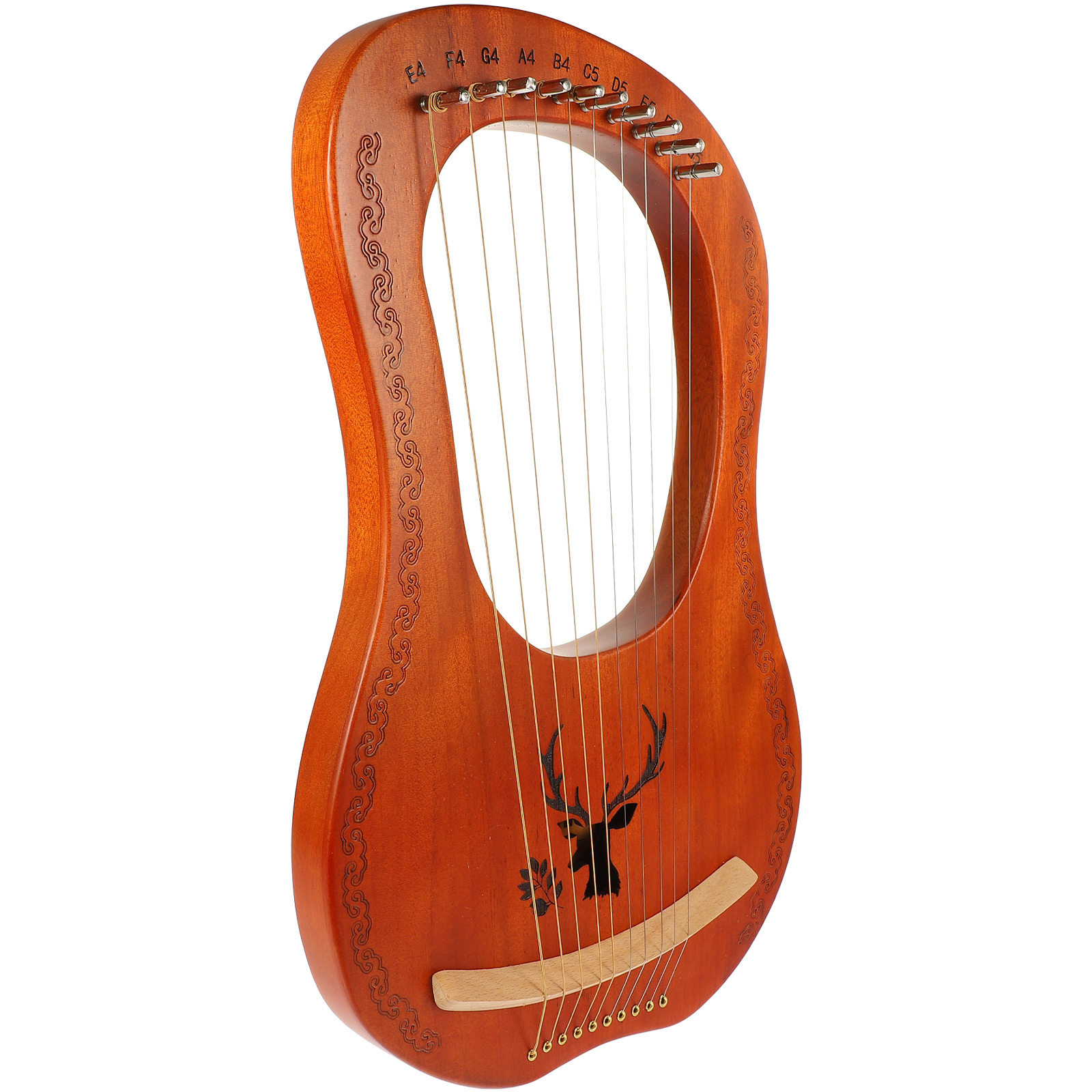 1セット10弦リラーハープ 木製繊細な楽器 ポータブル ナチ - Musical Instrument Lyre のレビューと価格