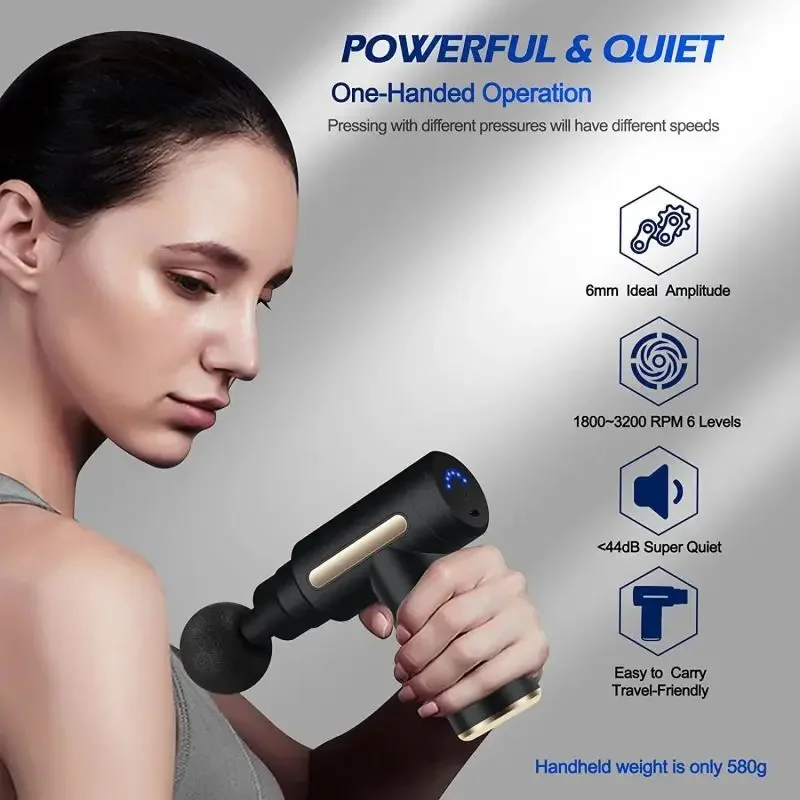 ポータブル筋膜マッサージガン電気パーカッションピストルマッサ - Vibraslap Percussion のレビューと価格
