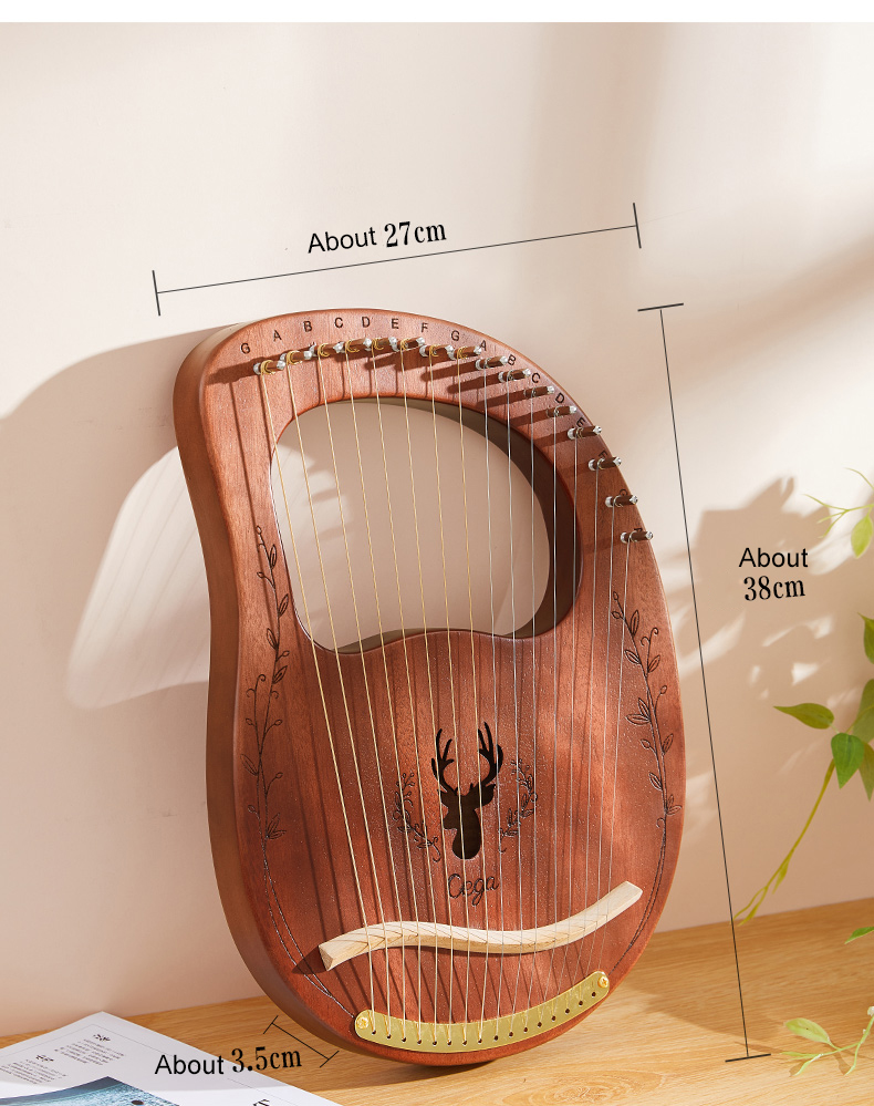 16 弦リラハープマホガニー木製ハープピアノ弦楽器チューニン - Musical Instrument Harp のレビューと価格