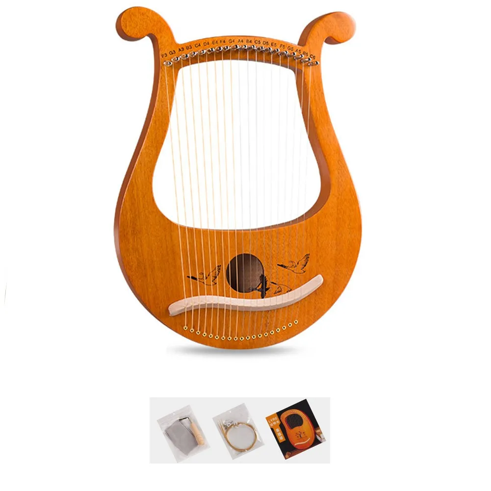 高品質 19 弦リラハープマホガニー楽器スペア弦付きチューニ - Musical Instrument Harp のレビューと価格